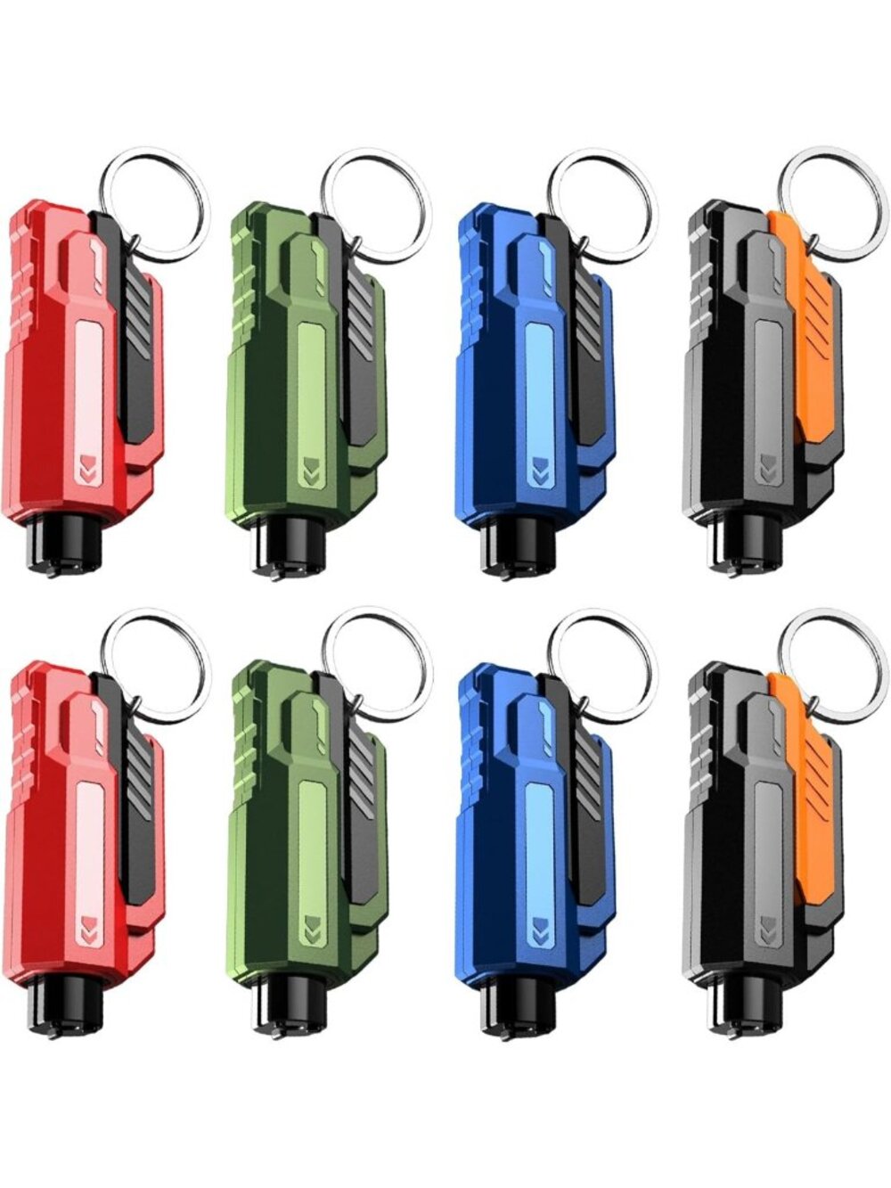 8PCS Emergency Car Escape Tool Set - Window Breaker & Seatbelt Cutter Keychain